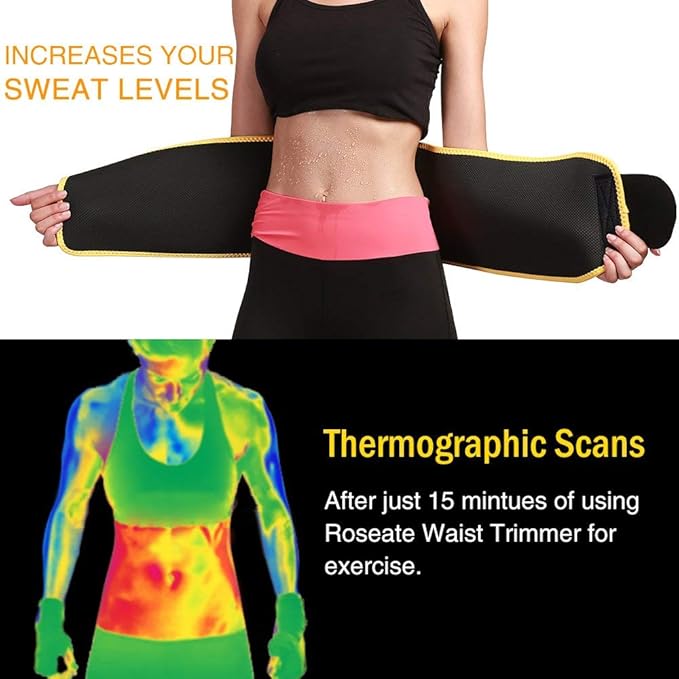 Waist Trimmer Sweat Belt & Support Belt for Lower Back Pain (Unisex)