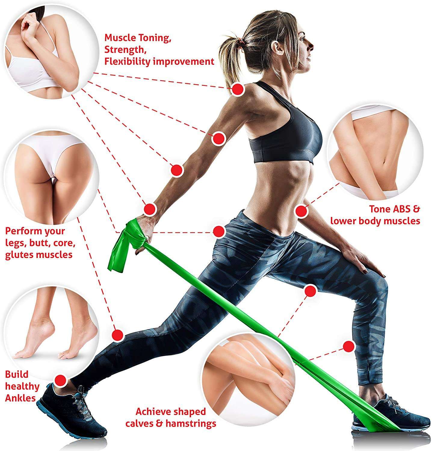 Natural Rubber Resistance Loop Bands (1.5 Meter Green)