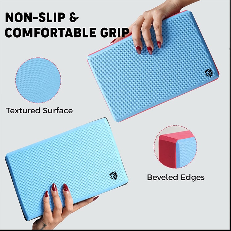 Yoga Block - High Density EVA Foam Bricks Blocks (Set of 2)