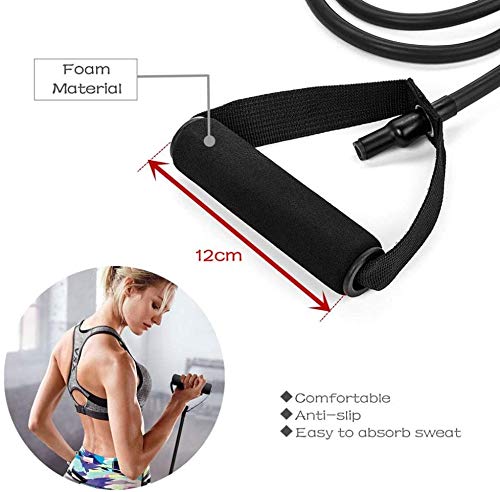 Professional Toning Tube Resistance Band Exerciser Cord with Comfort Handles Latex Tube-Home Workout (35 to 40 Lbs)