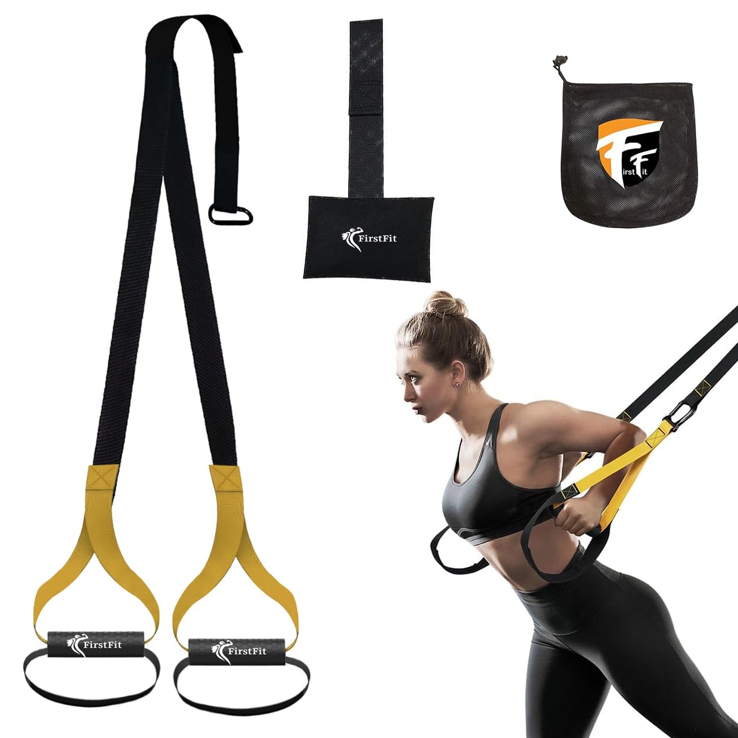 Suspension Training Kit, All-in-One Full Body Workouts for Home, Travel, Outdoors, Gym Bodyweight Resistance System