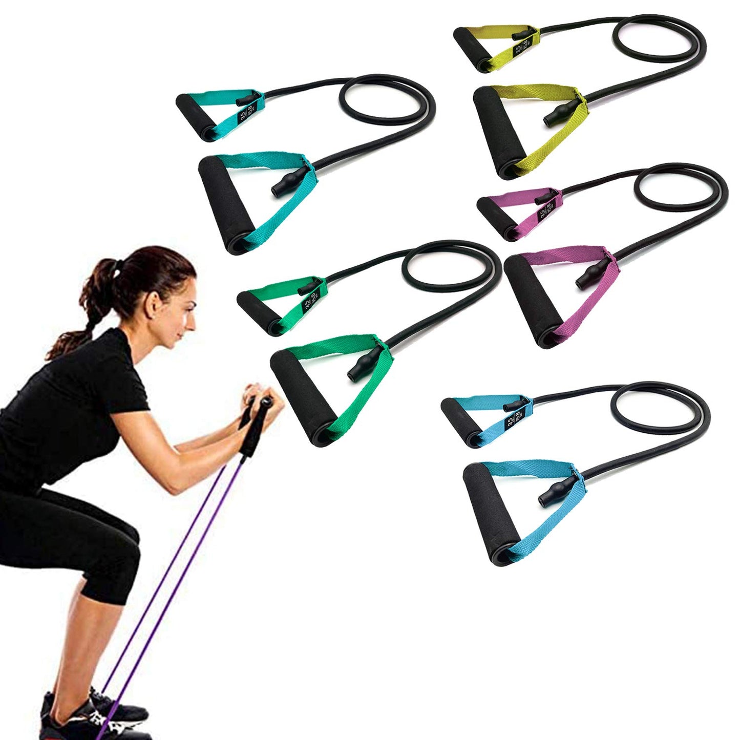 Professional Resistance Bands |Single Toning Tube 54inch - 35 to 40 Lbs(Material: Rubber)