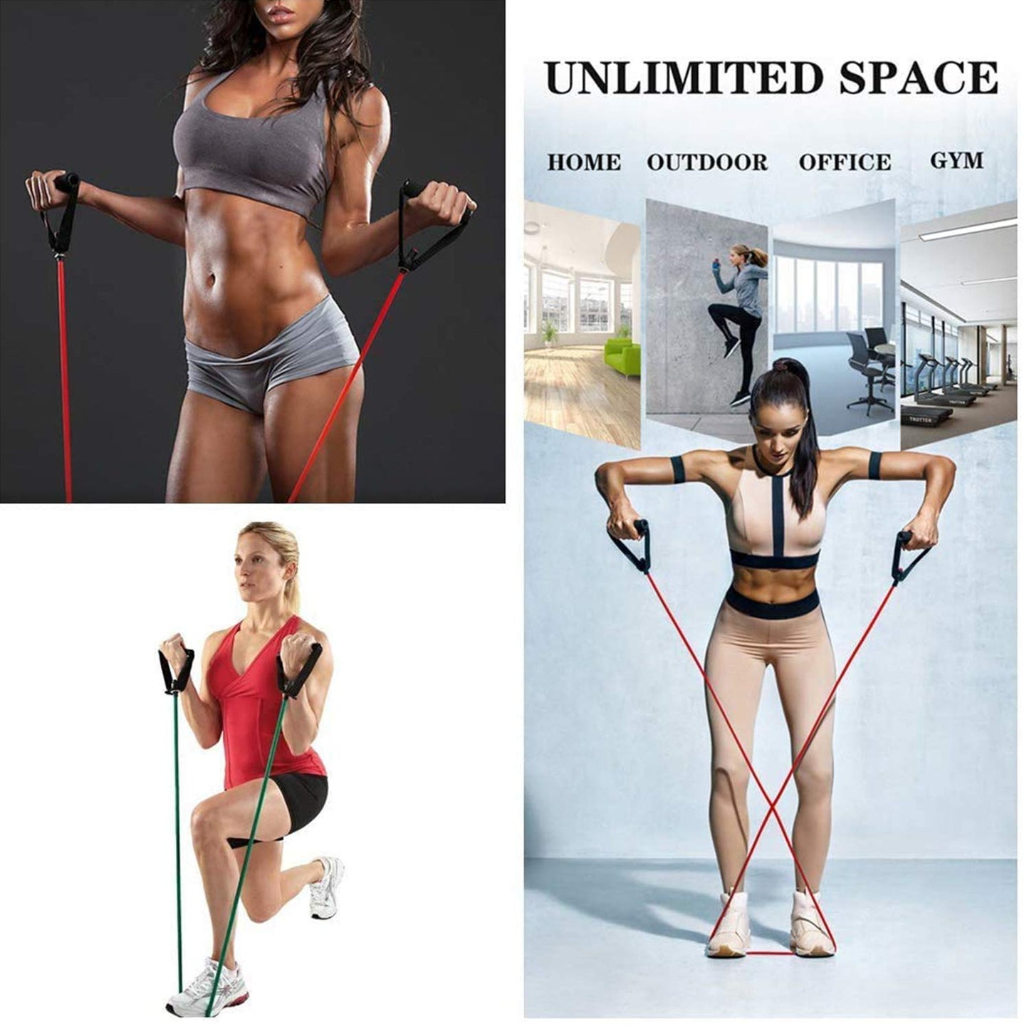 Professional Resistance Bands |Single Toning Tube 54inch - 35 to 40 Lbs(Material: Rubber)