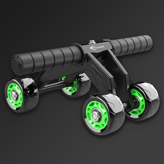 Ab Roller with 4 Wheels for Workout with Knee Pad Mat