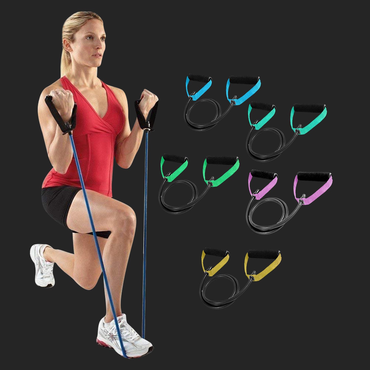 Professional Resistance Bands |Single Toning Tube 54inch - 35 to 40 Lbs(Material: Rubber)