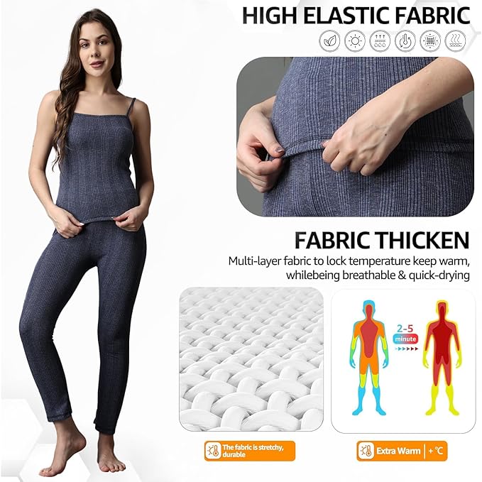 Premium Thermal Spaghetti & Pajama Set, Ultra Soft Thermal Set