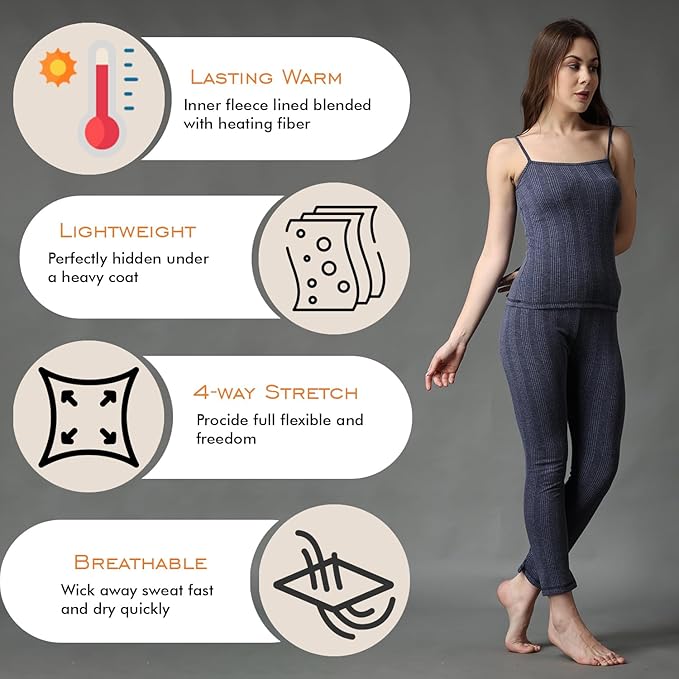 Premium Thermal Spaghetti & Pajama Set, Ultra Soft Thermal Set