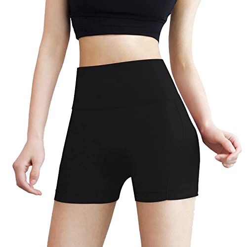 Athleisure High Waist Yoga Workout Running Exercise Shorts for Women - Size (XL, Black)