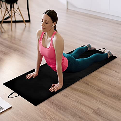 Premium 10MM PU Leather Yoga Mat - Black