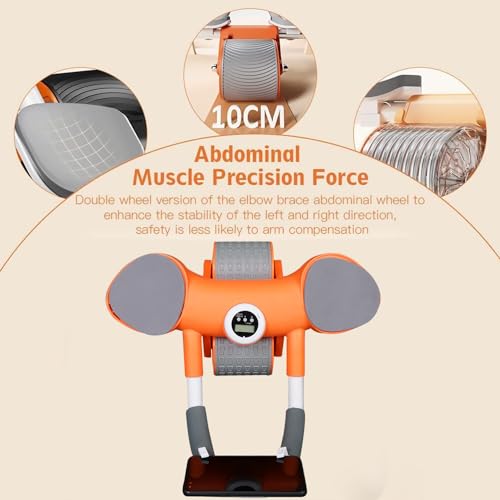 FirstFit Ab Abdominal Exercise Roller Wheel, Automatic Rebound Ab Wheel Roller for Core Workout With Elbow Support