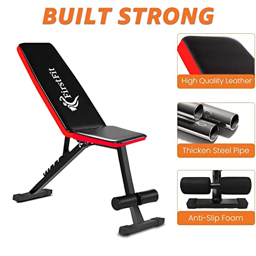 Gym Bench (Red, Black) - Max Weight Capacity: Upto 500 kgs