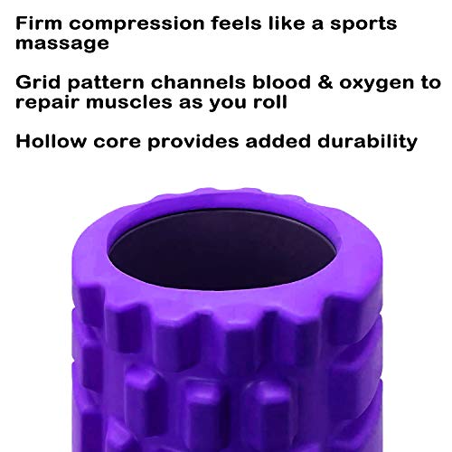 Foam Roller for Deep Tissue Muscle Massage and Pain Relief Equipment (Purple)