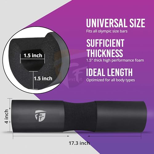 Barbell Squat Pad, 17.5 inch Black