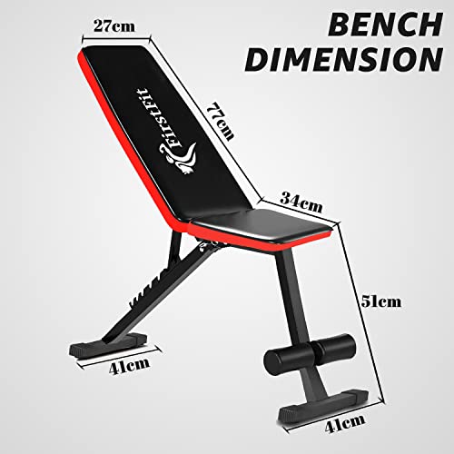 Gym Bench (Red, Black) - Max Weight Capacity: Upto 500 kgs