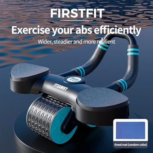 FirstFit Ab Abdominal Exercise Roller Wheel, Automatic Rebound Ab Wheel Roller for Core Workout With Elbow Support