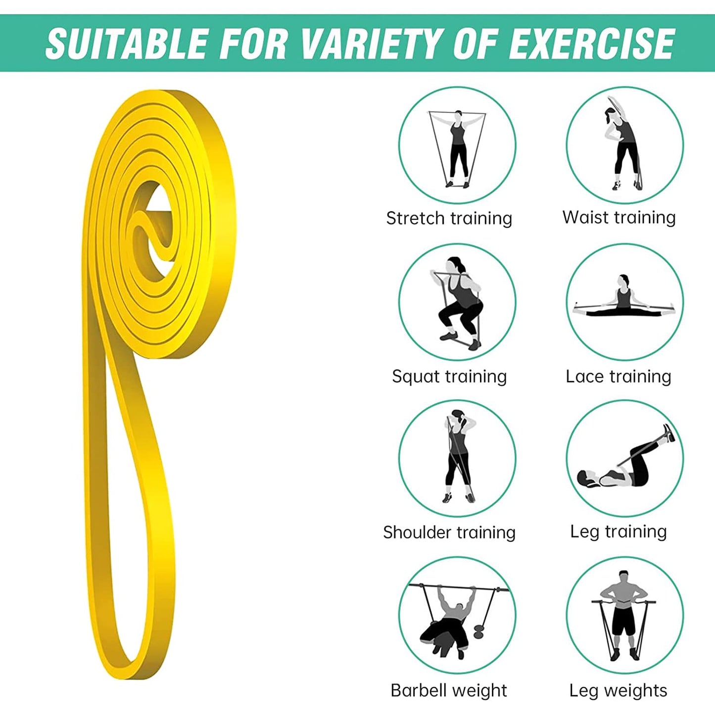 Natural Rubber Pull Up Band (Yellow)