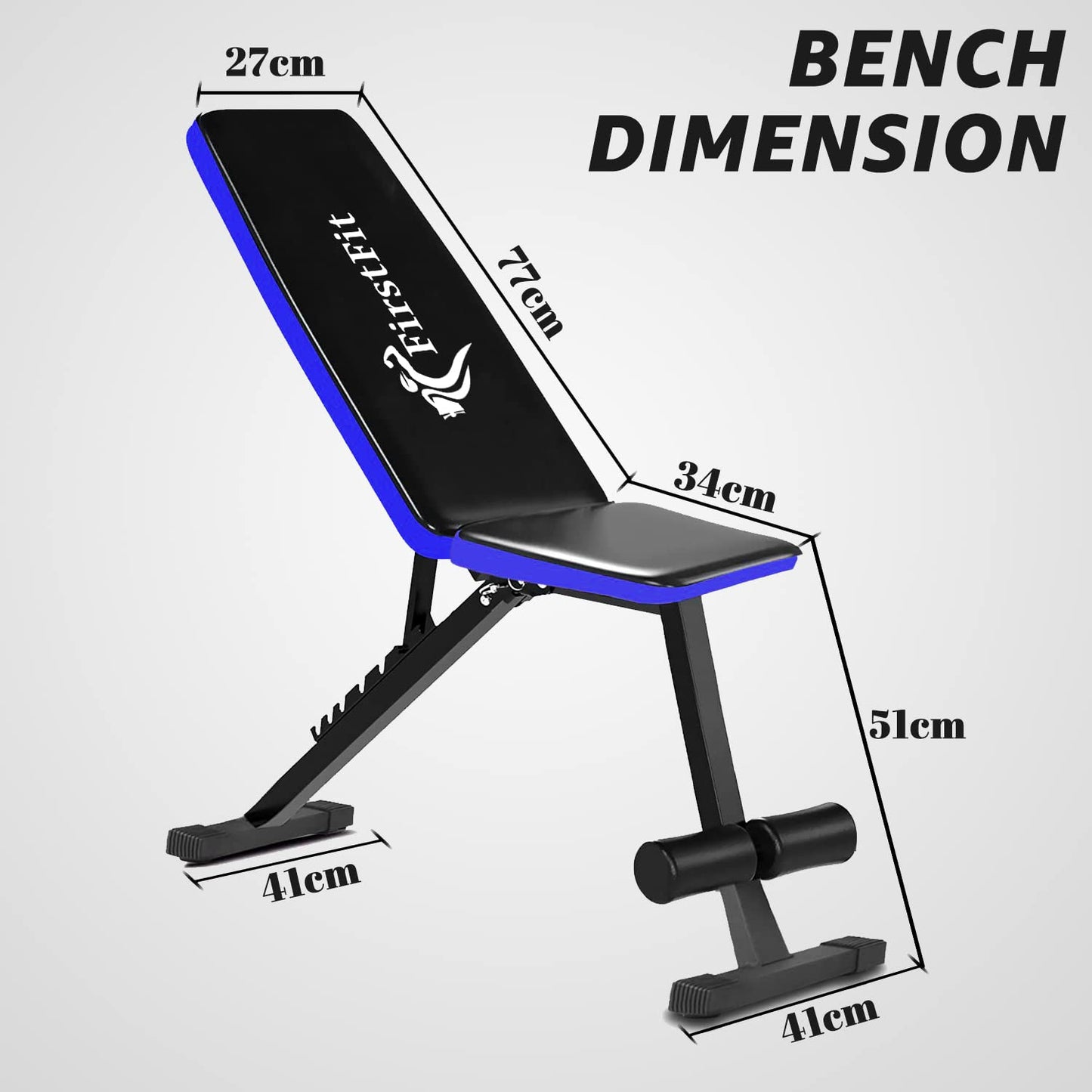 Gym Bench (Blue, Black) - Max Weight Capacity: Upto 500 kgs