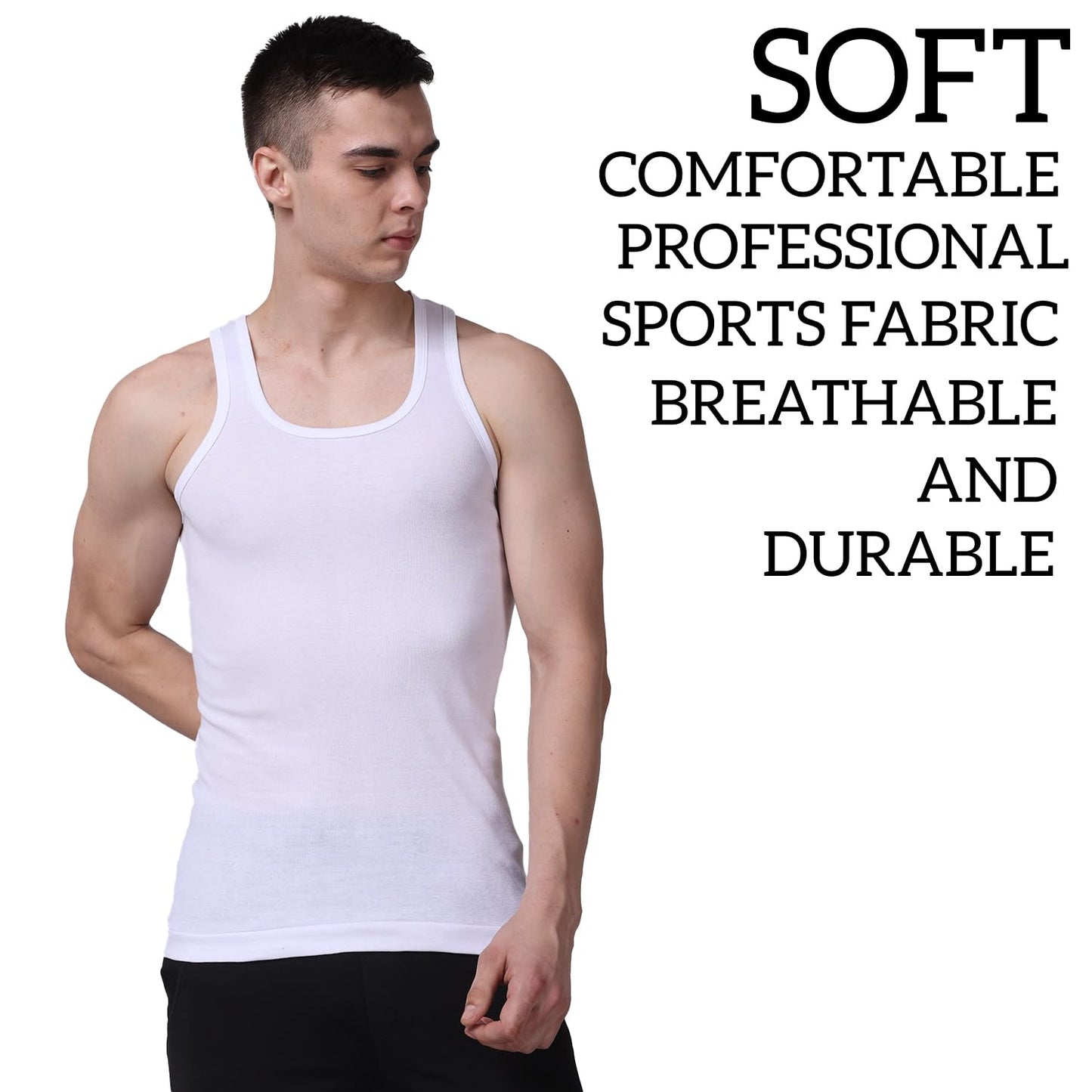 Round Neck Utra Soft Solid Vest for Men, (Pack of 2)