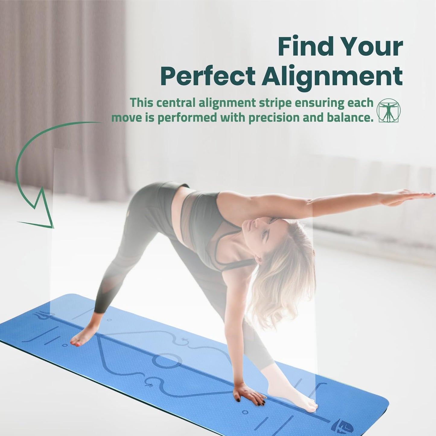 Premium Thick TPE Yoga Mat 72"x24"x 6mm