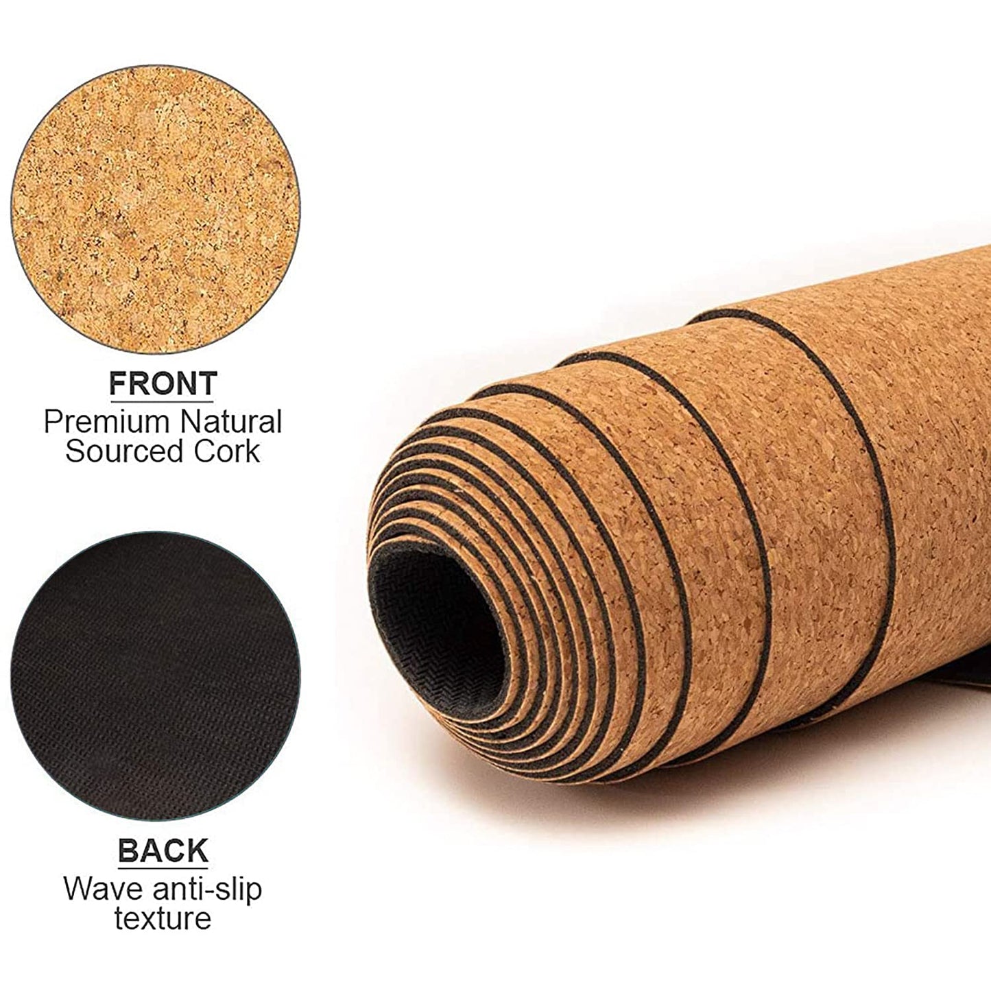 Premium Organic Cork Yoga Mat (Single Sided)