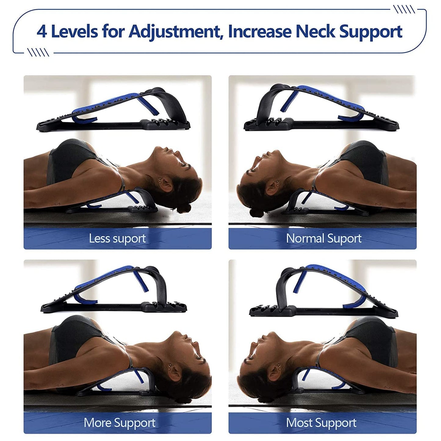 Neck Stretcher For Neck Pain Relief, With 4 Adjustable Levels, Upper Back And Shoulder Relaxer