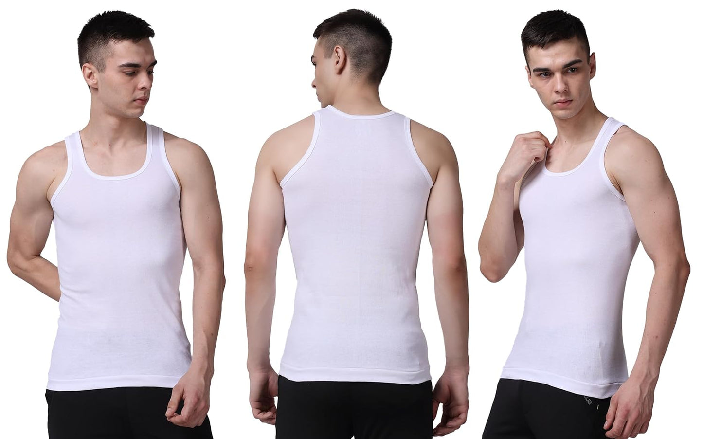 Round Neck Utra Soft Solid Vest for Men, (Pack of 2)