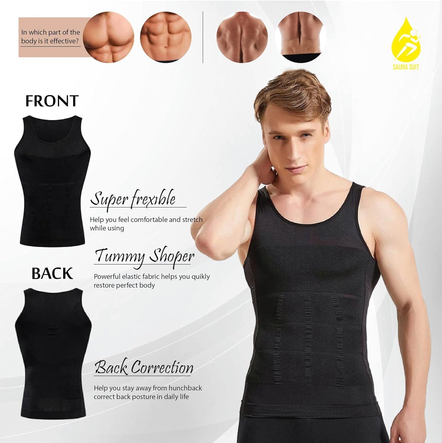 Tummy Tucker Vest, Slim Body Shaper for Men