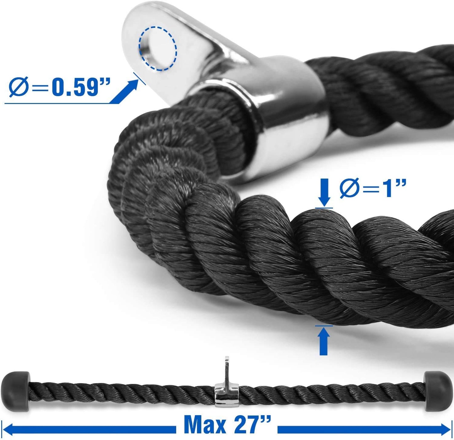 Tricep Rope Pull Down - Black