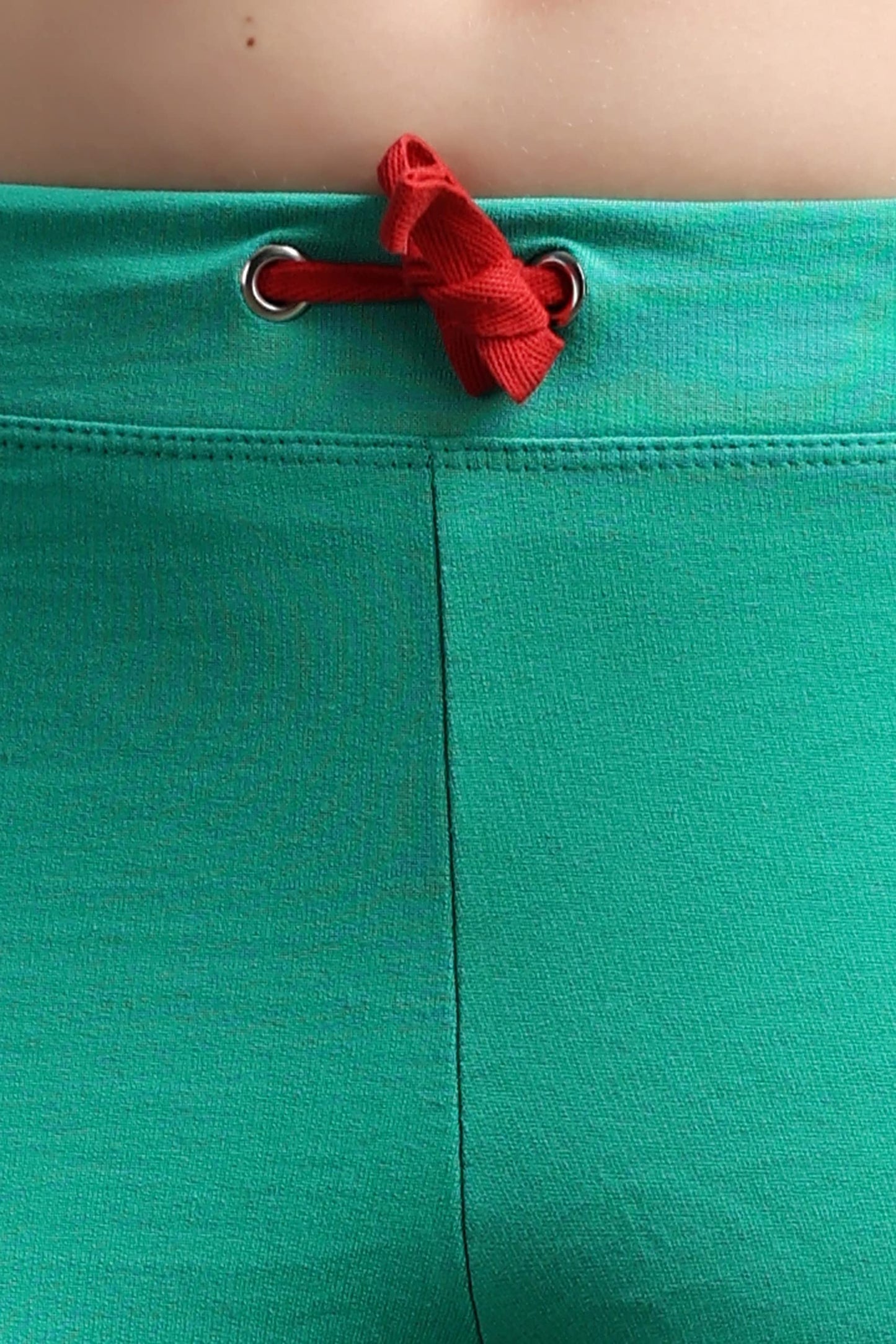 Comfy Cotton Slim Fit Shorts for Yoga, Gym, Exercise, Fitness, Running (Light Green & Red)