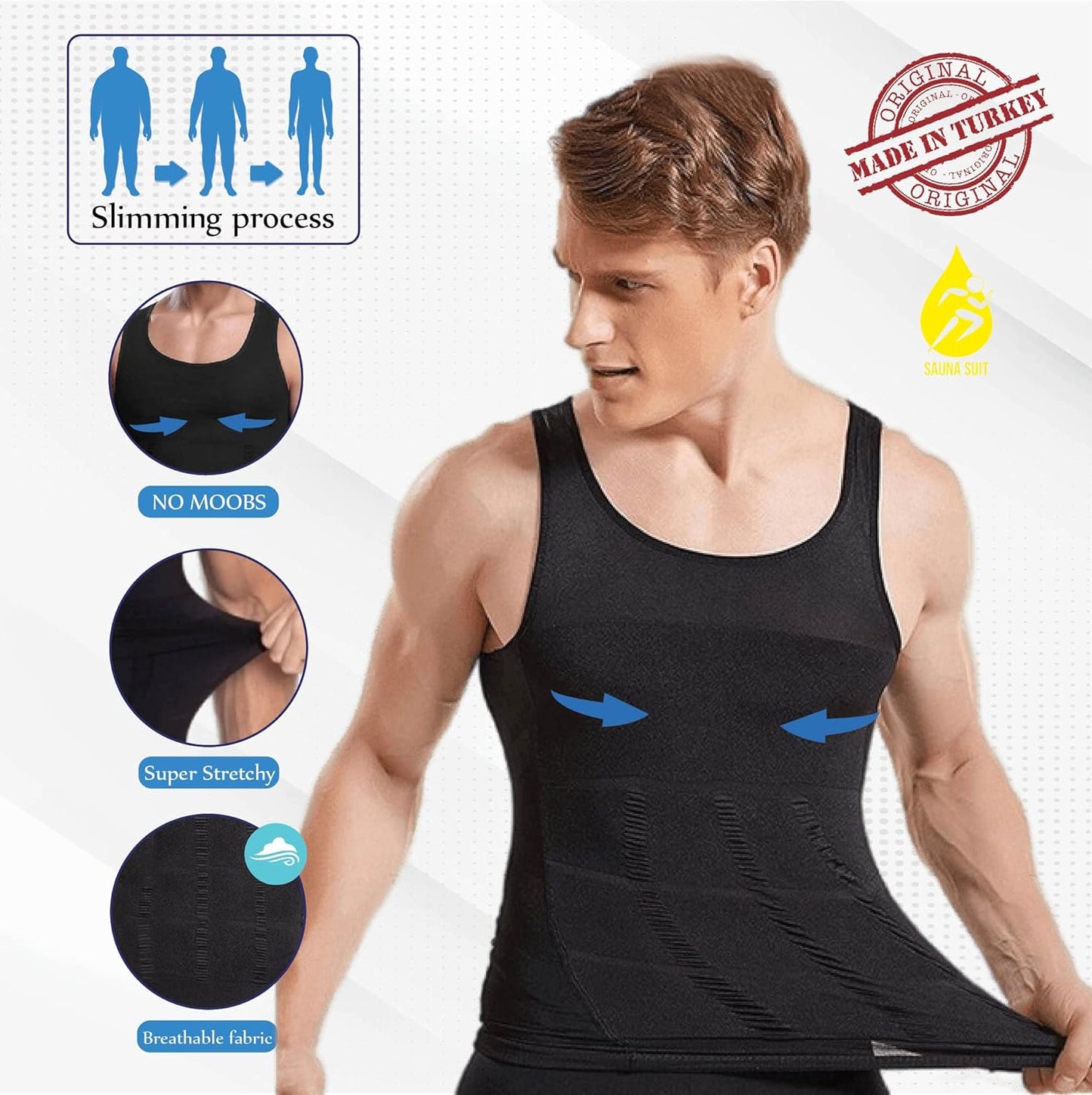 Tummy Tucker Vest, Slim Body Shaper for Men