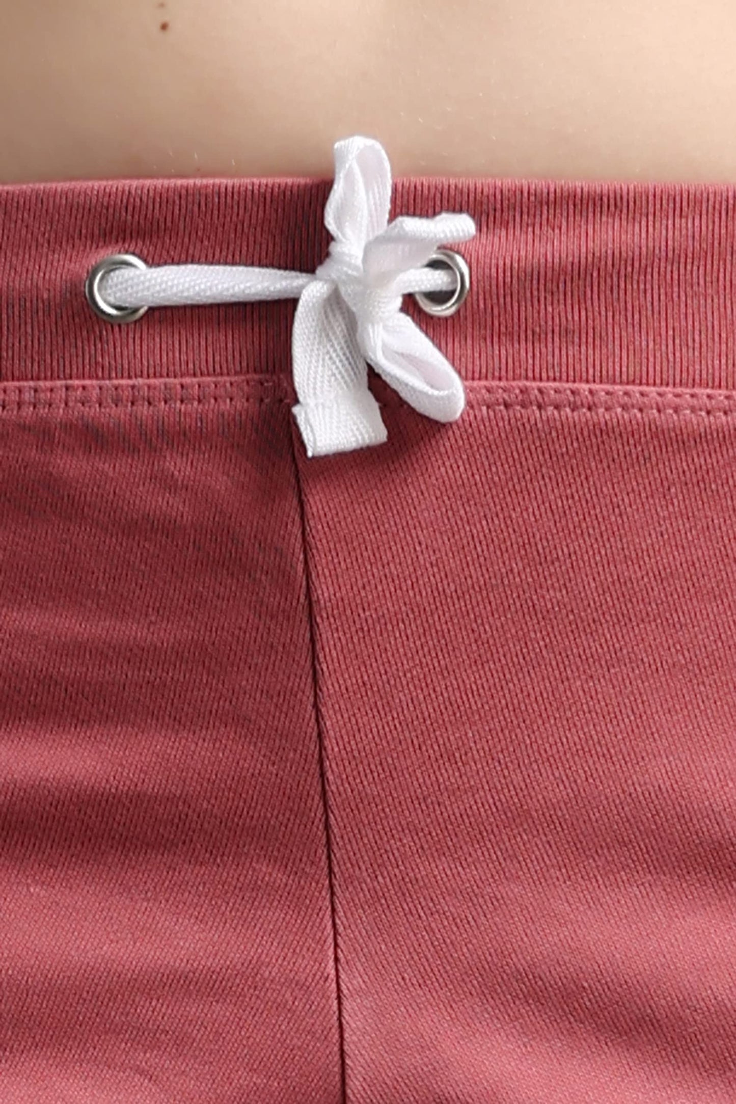 Comfy Cotton Slim Fit Shorts for Yoga, Gym, Exercise, Fitness, Running (Rose Gold Pink & White)